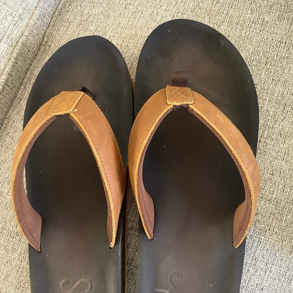 Men’s flip flops worn once inside